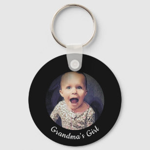 Grandmas Girl Custom Photo Family Key Ring