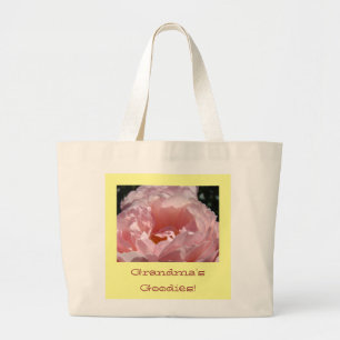 Grandma's Goodies! Tote Bag gifts Pink Rose Flower