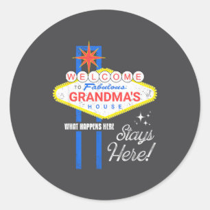 Grandmas House Shirt Vegas Funny Grandma Classic Round Sticker