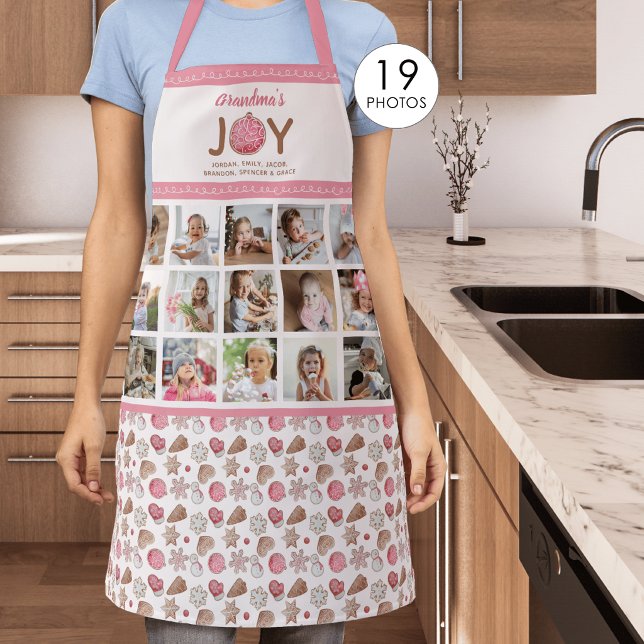 Grandma's Joy 19 Photos Christmas Baking Pattern Apron (Creator Uploaded)