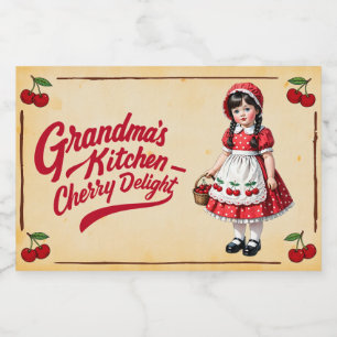 Grandma's Kitchen – Cherry Delight - Vintage Food Label