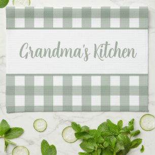 Grandma's Kitchen Gingham Plaid Tea Towel