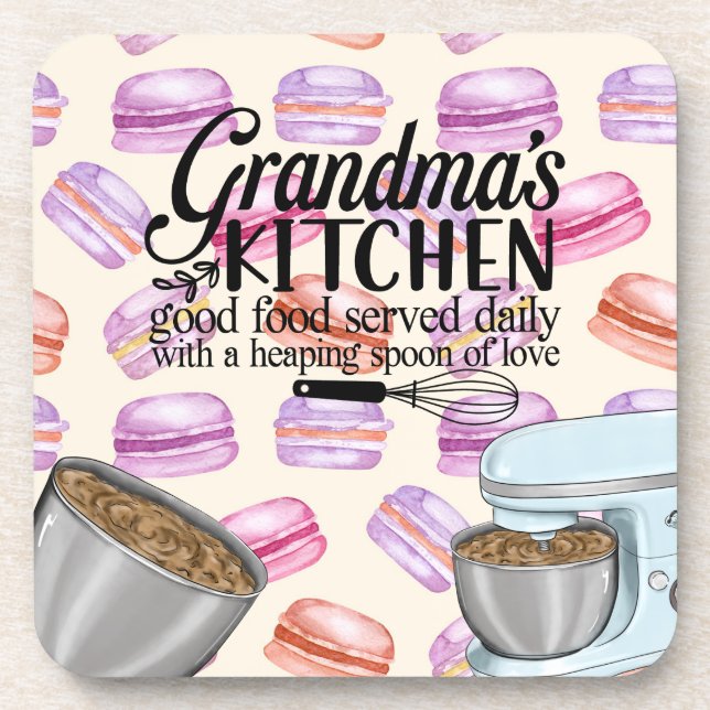 Grandma's Kitchen Good Food Served Daily with a He Coaster (Front)