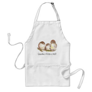 Grandma's Kitchen is Best ,Cute Family of Birds, Standard Apron