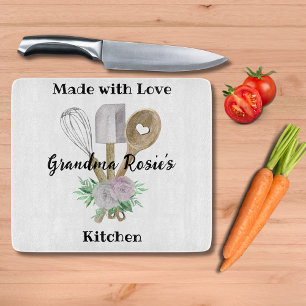 Grandma's Kitchen   Made With Love Personalised Cutting Board