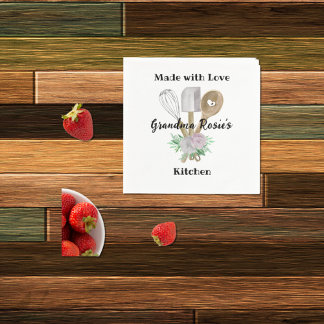 Grandma's Kitchen | Made With Love Personalised Napkin