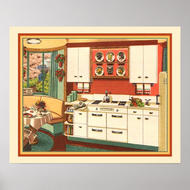 Grandmas Kitchen Midcentury Modern Retro Kitsch Poster (Front)