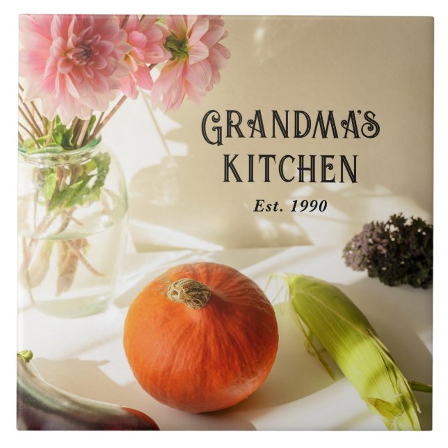 Grandma's Kitchen Personalized Ceramic Tile Gift (Front)
