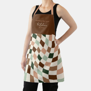 Grandma's Kitchen Warped Chequered Personalised Apron