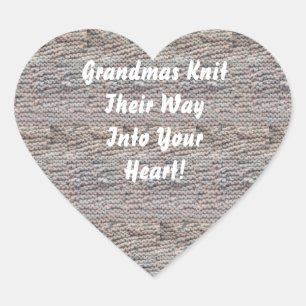 Grandmas Knit Heart Sticker