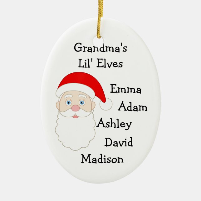 Grandmas Lil Elves Ceramic Tree Decoration (Front)