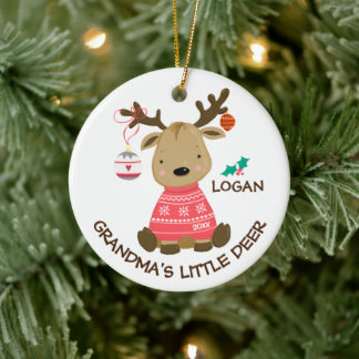 Grandma's Little Deer Christmas Ornament