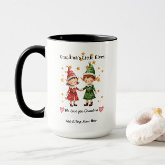 Grandma's Little Elves Personalised Grandkids Gift Mug