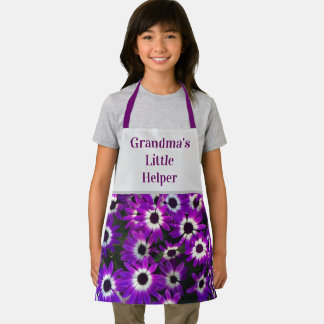Grandma's Little Helper Vivid Purple Flower Floral Apron