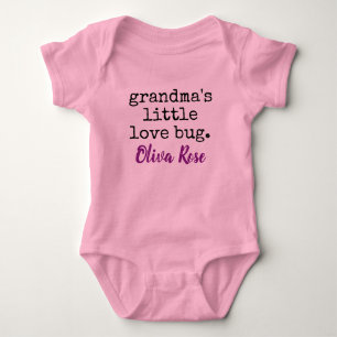 grandma's little love bug personalised baby bodysuit