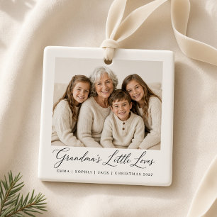 Grandma's Little Loves Personalised Grandchildren  Ceramic Ornament