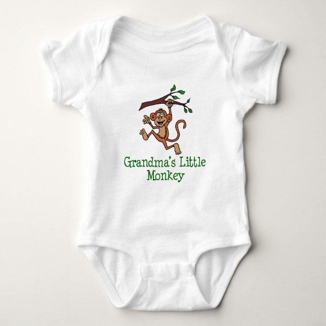 Grandma's Little Monkey Baby Bodysuit (Front)