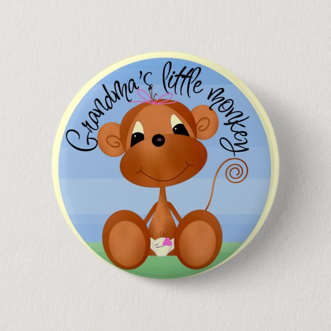 Grandma's Little Monkey Button (Front)