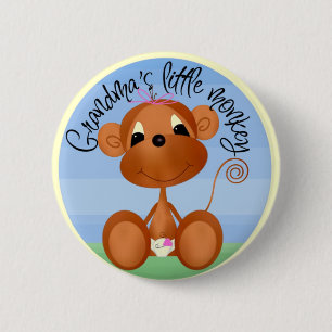 Grandma's Little Monkey Button