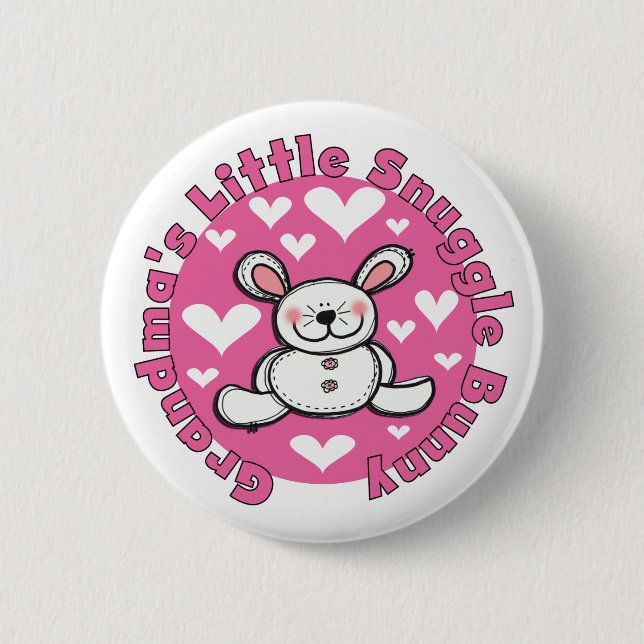 Grandma's Little Snuggle Bunny 6 Cm Round Badge (Front)