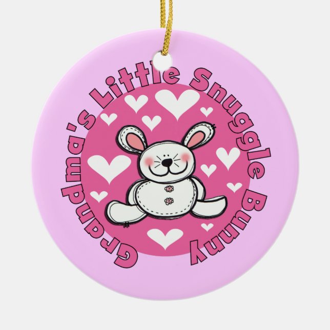Grandma's Little Snuggle Bunny Ceramic Tree Decoration (Front)