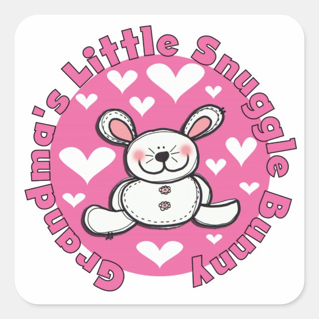 Grandma's Little Snuggle Bunny Square Sticker (Front)