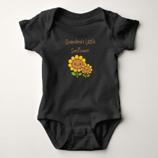 Grandma's Little Sunflower graphic Baby Bodysuit