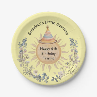 Grandma's Little Sunshine Birthday Celebration Paper Plate