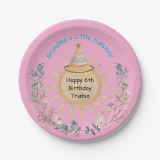 Grandma's Little Sunshine Birthday Celebration Paper Plate