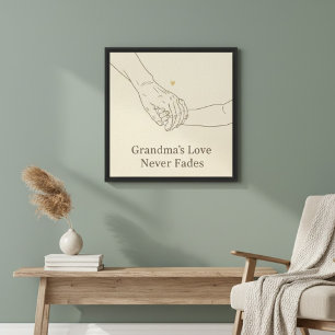 Grandma's Love Never Fades Minimalist Family Ill Canvas Print