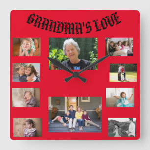 Grandma's Love Square Wall Clock