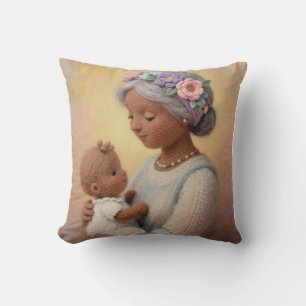 Grandma's loving look wool design cushion