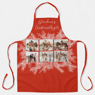 Grandma's Modern Photo Collage Christmas Apron
