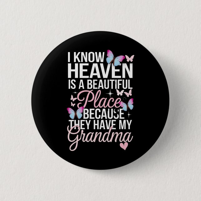 Grandma's My Guardian Angel In Heaven Memorial Day 6 Cm Round Badge (Front)