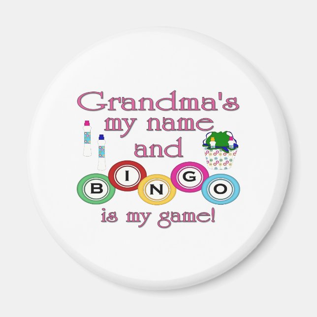 Grandmas my name Bingo is my game Magnet (Front)