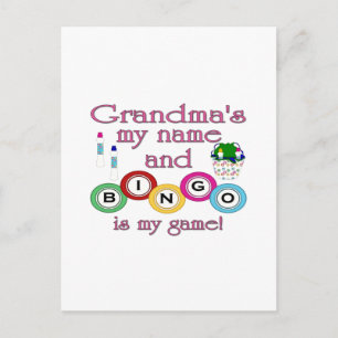 Grandmas my name Bingo is my game Postcard