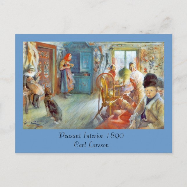 Grandma's Needlework (Peasant Interior ) Postcard (Front)