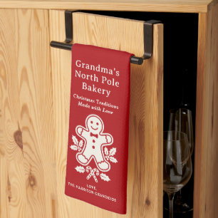 Grandma's North Pole Bakery Christmas Holiday Tea Towel