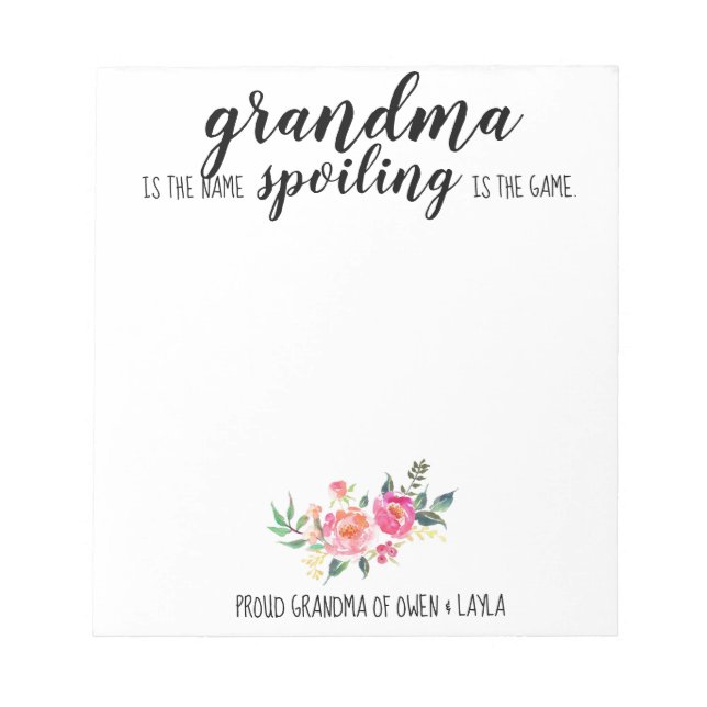 Grandma's Note Pad (Front)