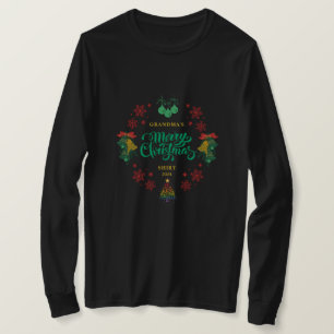 Grandma's Personalizable Vintage Merry Christmas T-Shirt
