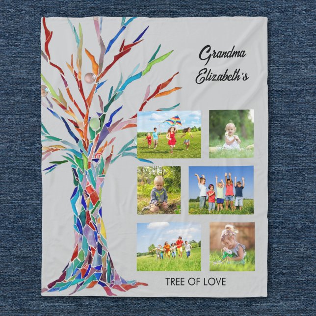 Grandma's Photo Collage Fleece Blanket (Creator Uploaded)