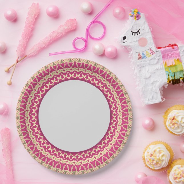 Grandma's Pink Lace Paper Plate (Party)