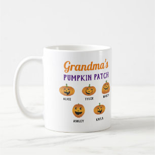 Grandma's Pumpkin Patch Custom Grandkids Names Coffee Mug