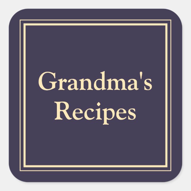 Grandma's Recipes Square Sticker (Front)