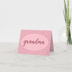 Grandma's Roles Pink and Red Happy Mother's Day Card