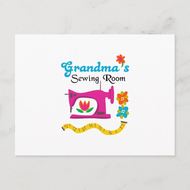 GRANDMAS SEWING ROOM POSTCARD (Front)