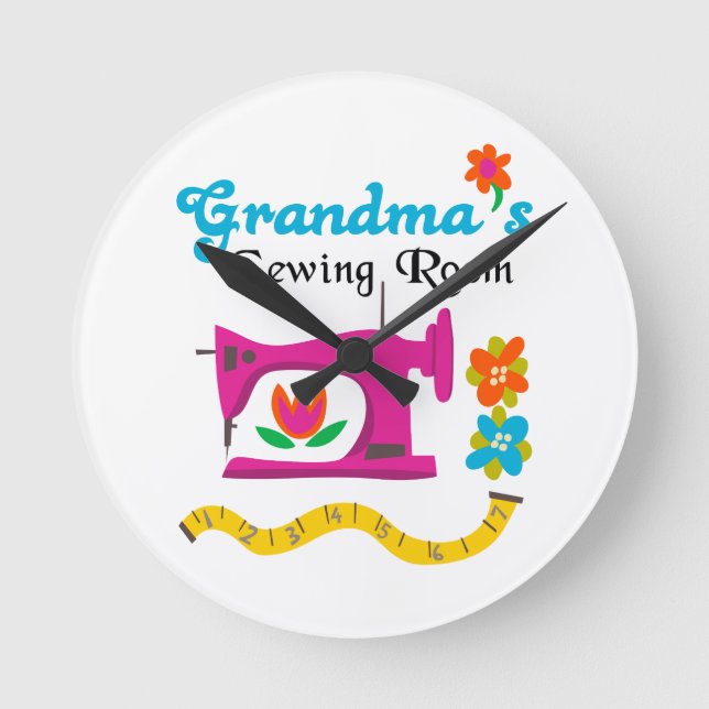 GRANDMAS SEWING ROOM ROUND CLOCK (Front)
