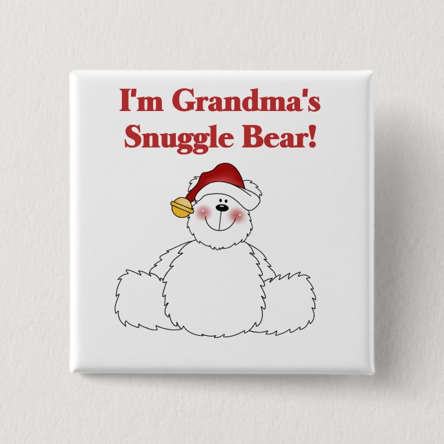Grandma's Snuggle Bear Tshirts and Gifts 15 Cm Square Badge (Front)
