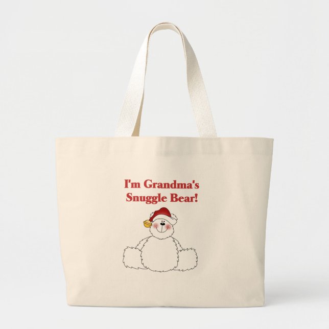 Grandma's Snuggle Bear Tshirts and Gifts Large Tote Bag (Front)