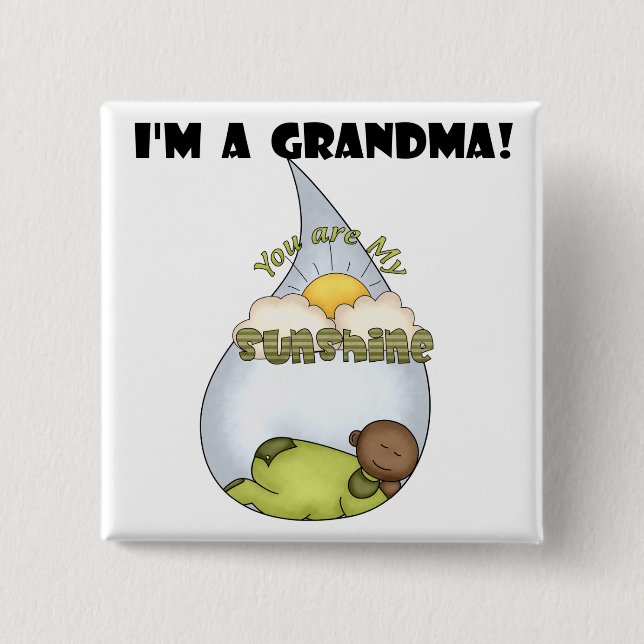 Grandma's Sunshine-African American Boy 15 Cm Square Badge (Front)